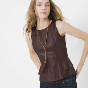 White House Black Market Deep Purple Sleeveless Blouse